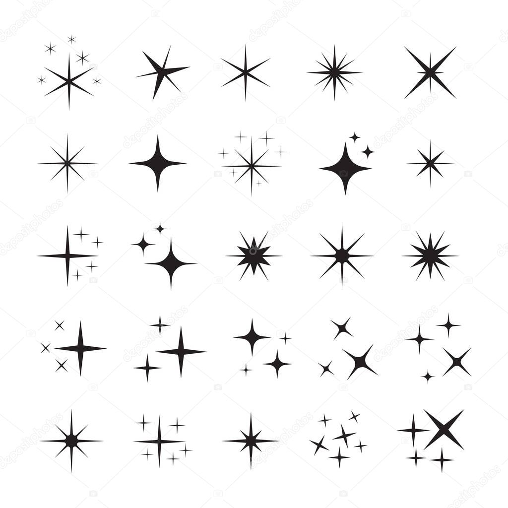 Vector sparkles icon set. Star element