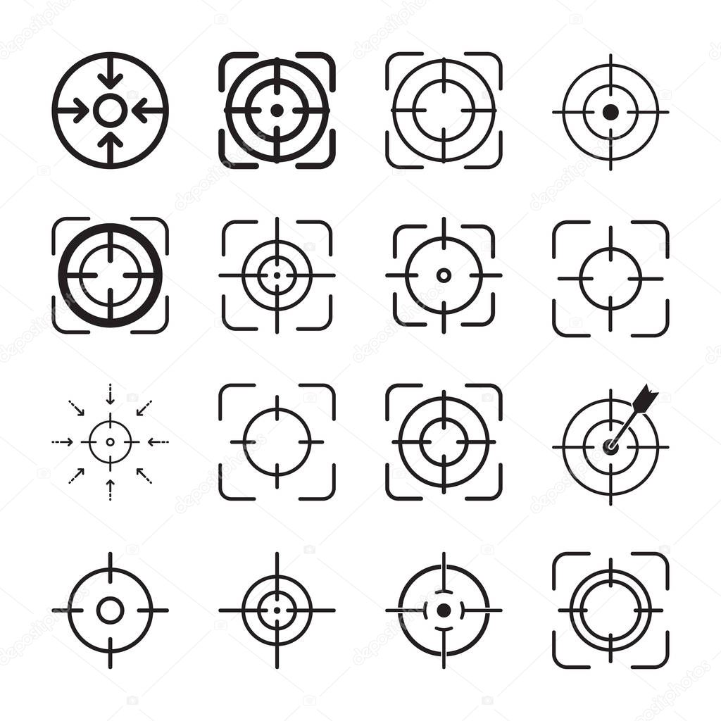 Focus icon, target icon, line vector symbol