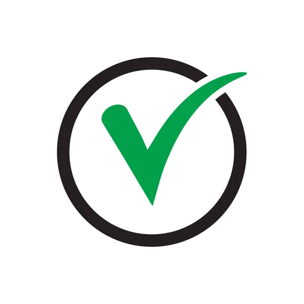 Símbolo Vector Icono Marca Verde Marca Verificación Aislada Fondo Blanco — Archivo Imágenes Vectoriales