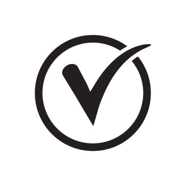 Kene simge vektör simgesi, beyaz arka plan, kontrol simgesini veya doğru seçim işareti, onay işareti veya onay kutusunu piktogram izole onay işareti