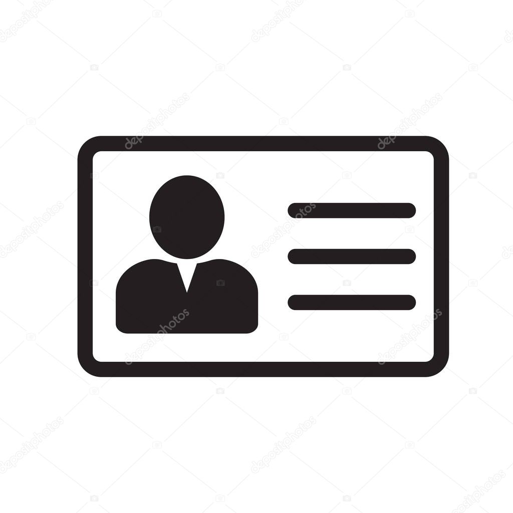 Employee clerk card, id card icon, vcard vector icon illustration for graphic design, logo, web site, social media, mobile app, ui