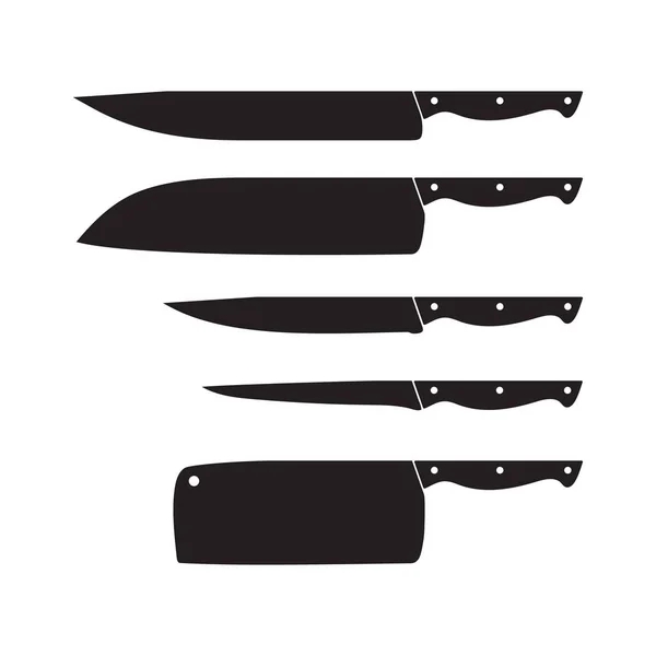 Icono Cuchillo Icono Vector Aislado Negro Sobre Fondo Blanco — Archivo Imágenes Vectoriales