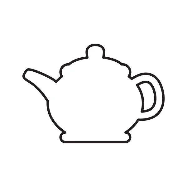 Teekanne Linie Symbol Vektor Isolierte Zeichen — Stockvektor