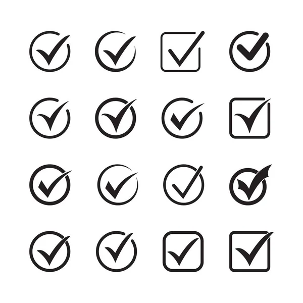 Cochez Symbole Vectoriel Icône Cochez Case Isolée Sur Fond Blanc — Image vectorielle