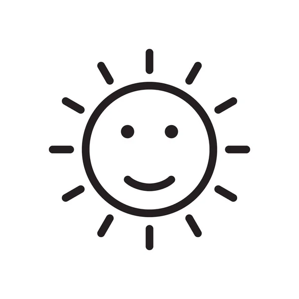 Sonnenschein Symbol Zeilenvektor Sonne Zeichen Isolationssymbol Sonne Sommer Wetter Symbol — Stockvektor