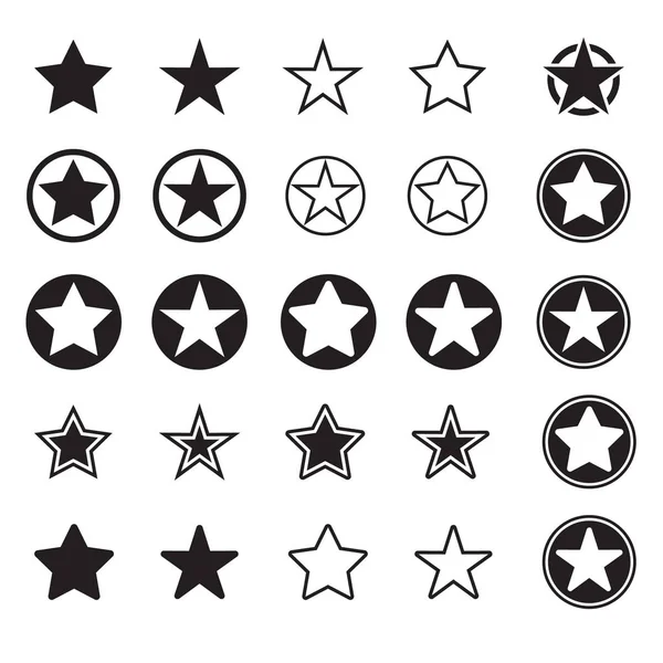 Ikony Gwiazd Błyszczy Lśniące Pęknięcie Vector Symbole Gwiazdki Białym Tle — Wektor stockowy