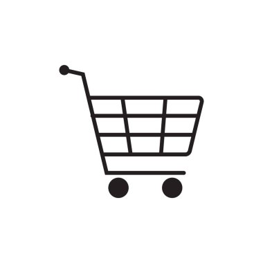 Alışveriş sepeti simgesi. Arabası simgesi.