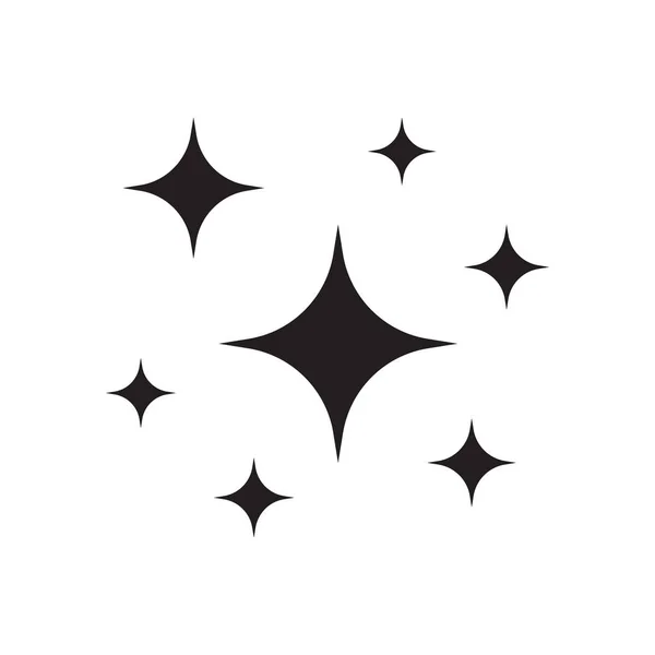 Γυαλιστερό Σύμβολο Εικονίδιο Αστέρι Αφρώδη Αναβοσβήνει Διάνυσμα Εικονίδιο Λευκό Φόντο — Διανυσματικό Αρχείο