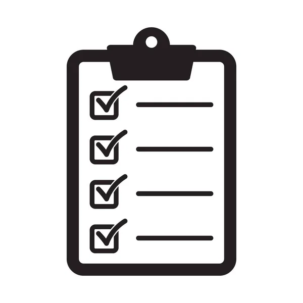 Checklist Pictogram Platte Stijl Geïsoleerd Achtergrond Checklist Teken Symbool Voor — Stockvector