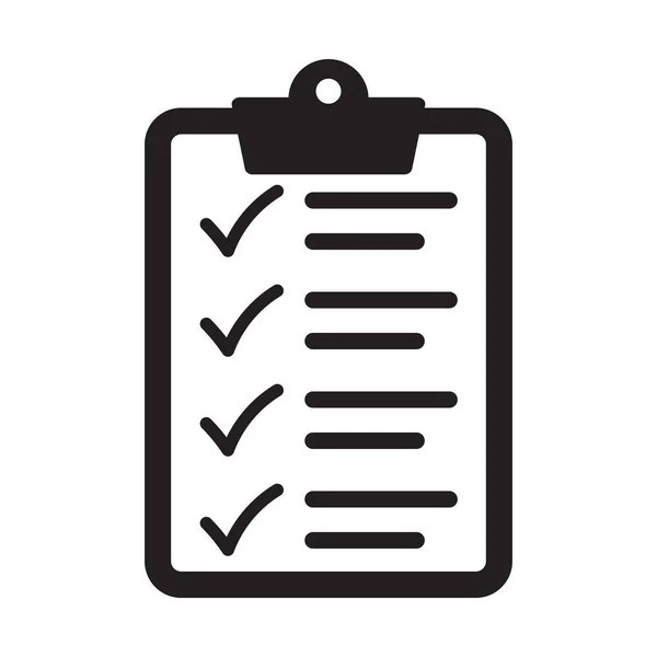 Checklist Pictogram Platte Stijl Geïsoleerd Achtergrond Checklist Teken Symbool Voor — Stockvector