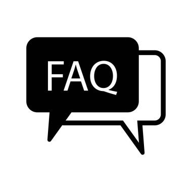 Faq simgesi, vektör simgesi arkaplanda izole edildi