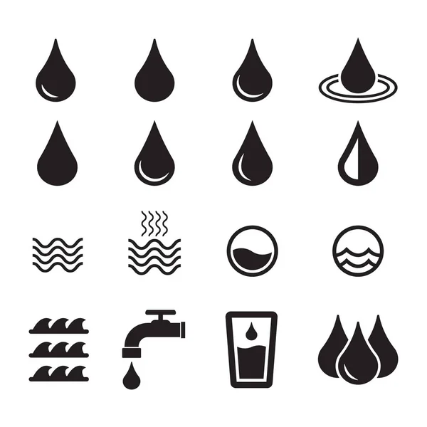 Icono Agua Icono Gota Diseño Vector Icono Agua Símbolo — Archivo Imágenes Vectoriales