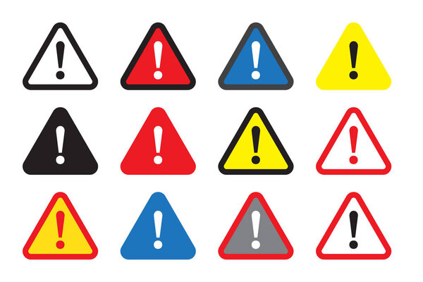 Знак опасности, предупреждающий знак, знак внимания. Значок предупреждения об опасности
.