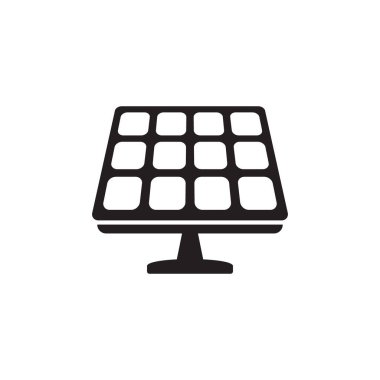 Güneş paneli ikon vektörü izole edildi. Güneş enerjisi paneli.