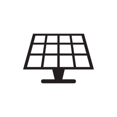 Güneş paneli ikon vektörü izole edildi. Güneş enerjisi paneli.