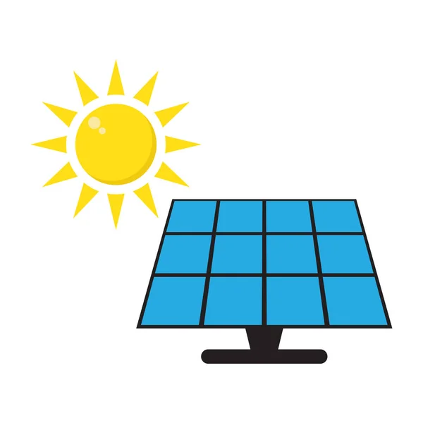 Zonnepaneel Icoon Vector Geïsoleerd Zon Zonne Energie Paneel — Stockvector