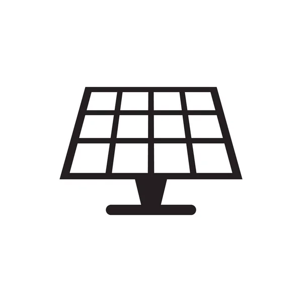 Zonnepaneel Icoon Vector Geïsoleerd Zonne Energie Paneel — Stockvector