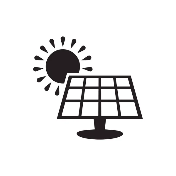 Zonnepaneel Icoon Vector Geïsoleerd Zonne Energie Paneel — Stockvector