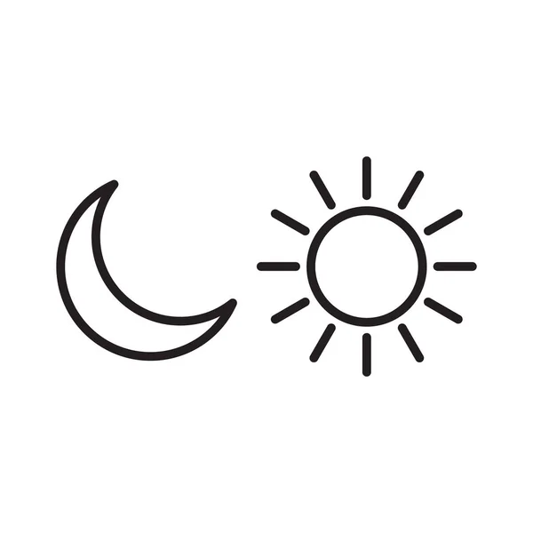 Icône Lune Soleil Illustration Isolé Signe Vectoriel Symbole — Image vectorielle