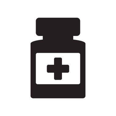 Tıp şişe simgesi. vektör çizim