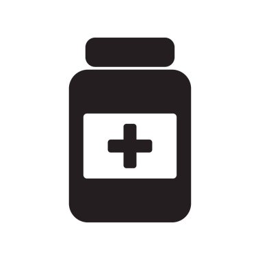 Tıp şişe simgesi. vektör çizim