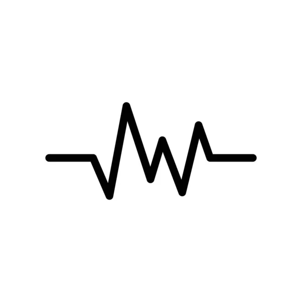 Heart Beat Monitor Pulse Line Art Vector Icon Medical Apps — Stock Vector