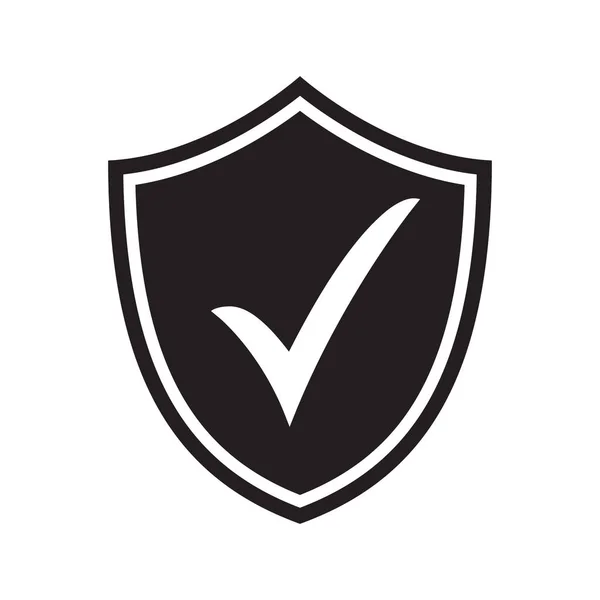 Escudo Con Símbolo Marca Verificación Para Descargar Marca Icono Seguridad — Vector de stock