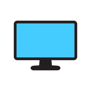 Bilgisayar monitör ekran düz simgesini