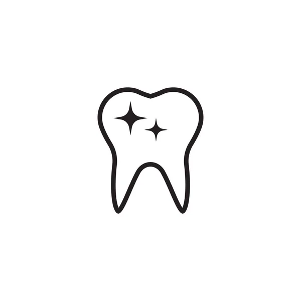 Dental Icon Clean Teeth Icon Shiny Tooth Illustration Isolated White — Stock Vector