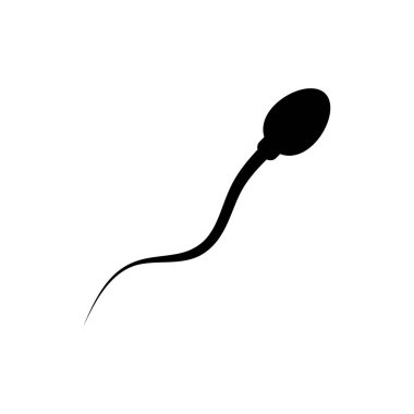 Beyaz arkaplanda izole edilmiş sperm ikonu