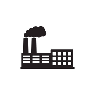 Sanayi ikonu Fabrika simgesinin vektör illüstrasyonu.
