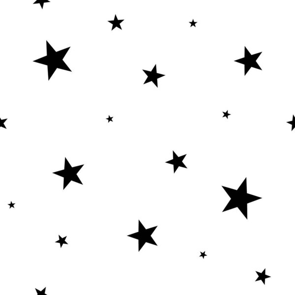 Звезды фон, черный белый бесшовный вектор шаблона
