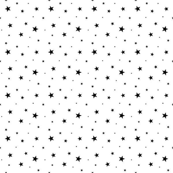 Звезды Фон Черный Белый Бесшовный Вектор Шаблона — стоковый вектор