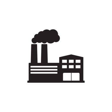 Sanayi ikonu Fabrika simgesinin vektör illüstrasyonu.