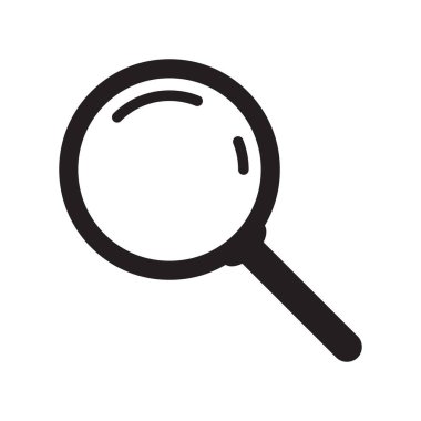 Arama simgesi. Büyüteç simgesi, vektör büyüteç ya da silindir işareti.