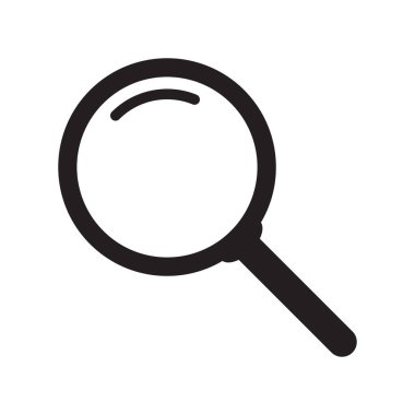 Arama simgesi. Büyüteç simgesi, vektör büyüteç ya da silindir işareti.