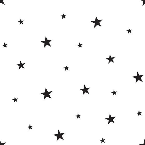 Seamless Star Pattern Black White Vector Illustration — Stock Vector