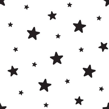 Yıldızsız bir desen. Gece, uzay ya da noel teması. Siyah ve beyaz olarak düz vektör arkaplanı.