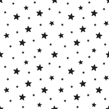 Yıldızsız bir desen. Gece, uzay ya da noel teması. Siyah ve beyaz olarak düz vektör arkaplanı.