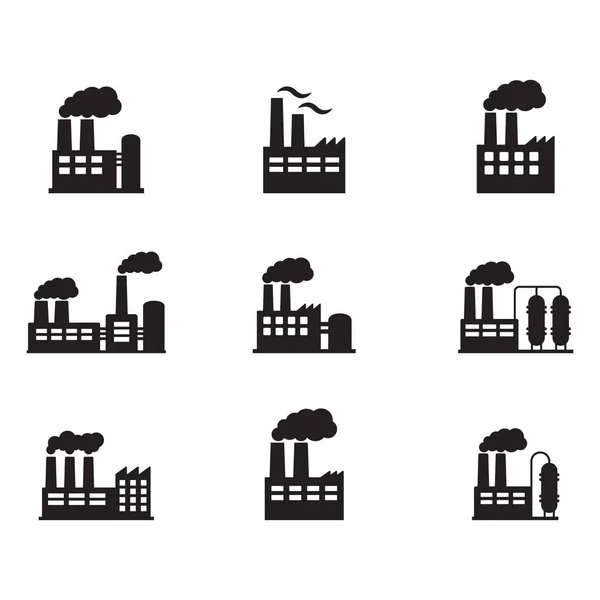 Ikona Fabryki Ilustracja Wektorowa Ikony Przemysłu — Wektor stockowy