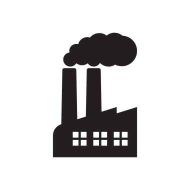 Fabrika ikonu. Sektör simgesinin vektör illüstrasyonu.