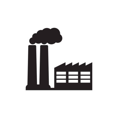 Fabrika ikonu. Sektör simgesinin vektör illüstrasyonu.