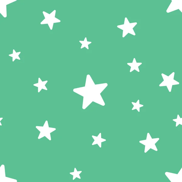 Vector Seamless Star Pattern Star Background Soft Green Color — Stock Vector