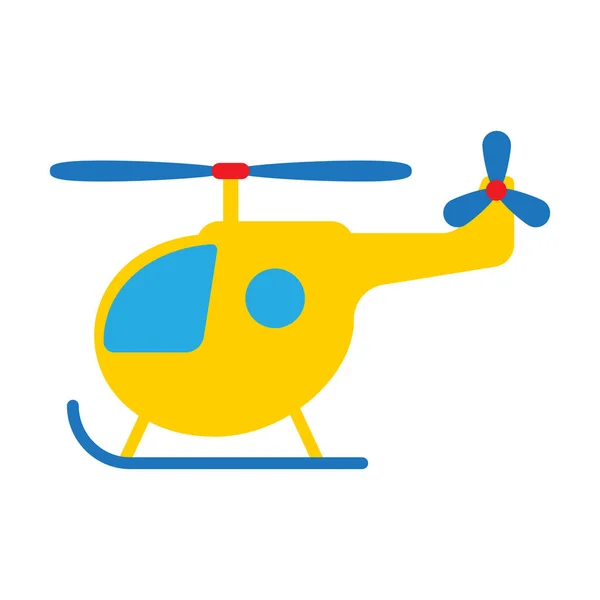 Cartoon Speelgoed Helikopter Platte Vector Illustratie — Stockvector