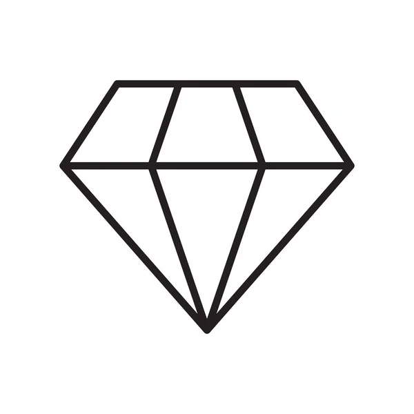 Diamant Symbolvektor Kristallzeichen Isoliert — Stockvektor