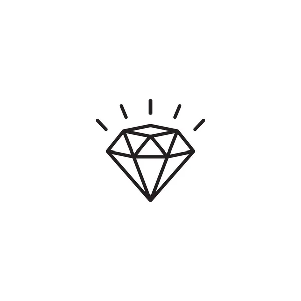 Diamant Symbolvektor Kristallzeichen Brillantes Symbol — Stockvektor