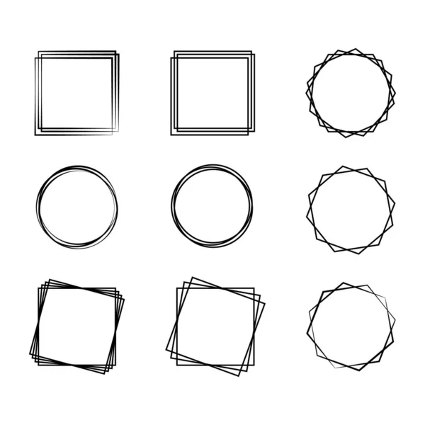Геометричні Рамки Набір Багатокутних Кадрів Векторні Ілюстрації — стоковий вектор