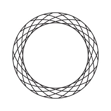 Dairesel, soyut geometrik çerçeve. Siyah ve beyaz soyut çerçeve.