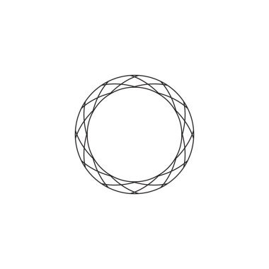 Dairesel, soyut geometrik çerçeve. Siyah ve beyaz soyut çerçeve.