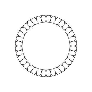 Dairesel, soyut geometrik çerçeve. Siyah ve beyaz soyut çerçeve.